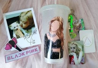 Vaso Kpop Black Pink Rose Stage 750 ML